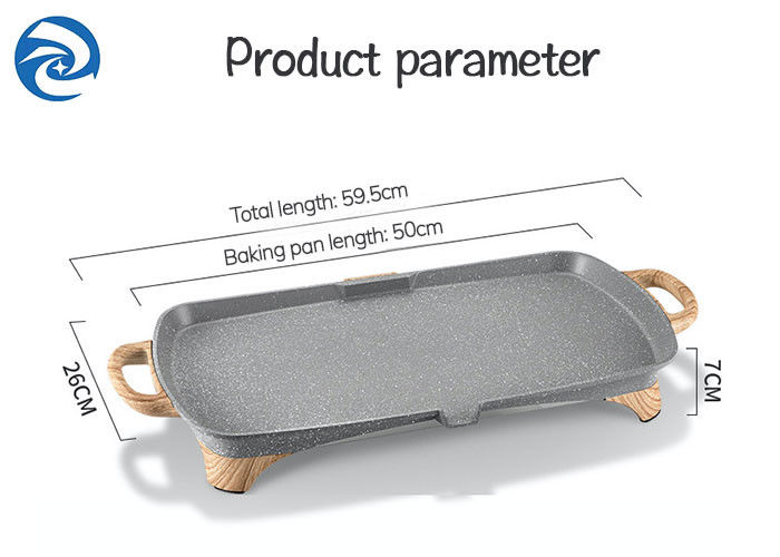 Las parrillas eléctricas del grano de madera de la piedra asan a la plancha las sartenes 1350W 220V